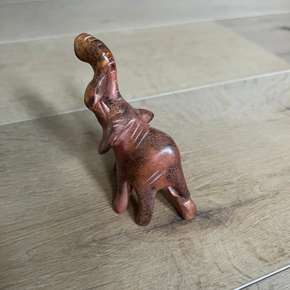 Hand Carved Stone Elephant Figurine - Picture 2 of 4